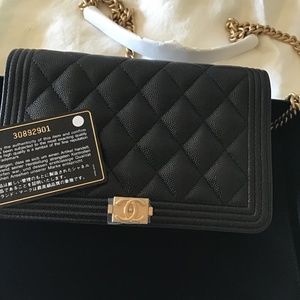 Chanel Black Caviar Mini Boy Bag  NEW never used!!